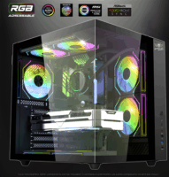 Spirit of Gamer Bandit GT Midi Torony Számítógépház + 3db 120mm ARGB ventilátor - Fekete