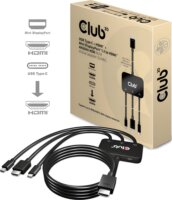 Club 3D CAC-1630 USB-C + HDMI + Mini DisplayPort 1.2 apa - HDMI apa HDR aktív Átalakító Adapter
