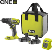 Ryobi ONE+ R18DD2-220S Akkus Fúró-Csavarozó 18V + 2x 18V Akkumulátor + Töltő + Táska
