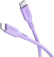 Goobay 77745 USB-C 2.0 Apa - USB-C 2.0 Apa Szilikon Adat és Töltőkábel 60W 1.5m - Lila