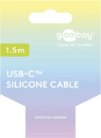 Goobay 77745 USB-C 2.0 Apa - USB-C 2.0 Apa Szilikon Adat és Töltőkábel 60W 1.5m - Lila
