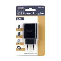 Delight 2x USB Hálózati töltő Adapter 12W - Fekete