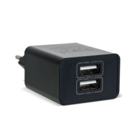 Delight 2x USB Hálózati töltő Adapter 12W - Fekete
