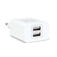 Delight 2x USB Hálózati töltő Adapter 12W - Fehér