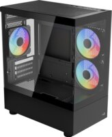 Aerocool Viewport Mini-G-BK-v4 ARGB Mini Torony Számítógép + 3db 120mm ventilátor - Fekete