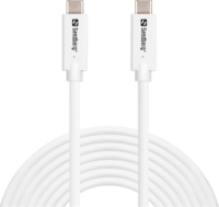 Sandberg 136-76 USB.C 3.2 Apa - USB-C 3.2 Apa Adat és Töltőkábel 100W 5m - Fehér