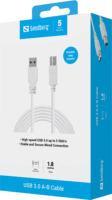 Sandberg 509-23 USB-A 3.0 Apa - USB-B Nyomtatókábel 1.8m - Fehér
