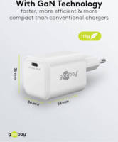 Goobay 79156 USB-C Hálózati Gyorstöltő Adapter 65W - Fehér