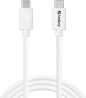 Sandberg 136-74 USB-C Apa - Micro USB Apa Adat és Töltőkábel 1m - Fehér