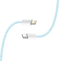Colorway USB-C Apa - Lightning Fonott Adat és Töltőkábel 27W 1m - Kék