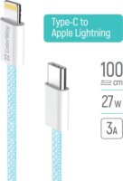 Colorway USB-C Apa - Lightning Fonott Adat és Töltőkábel 27W 1m - Kék
