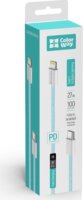Colorway USB-C Apa - Lightning Fonott Adat és Töltőkábel 27W 1m - Kék