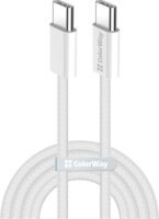 Colorway USB-C Apa - USB-C Apa Fonott Adat és Gyorstöltőkábel 60W 1m - Szürke