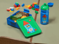 LEGO Room Copenhagen Tüziáték srác Műanyag Uzsonnás Doboz 1L - Zöld/Kék