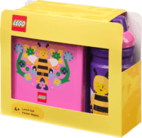 LEGO Room Copenhagen Bee 2 darabos Műanyag ételtároló készlet Ivópalackkal 1,5L - Lila/mintás