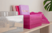 LEGO Room Copenhagen Csillogó Tároló doboz 11,25L - Rózsaszín