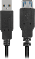 Sharkoon USB-A 3.2 Apa - USB-A Anya Hosszabbító Kábel 2m - Fekete