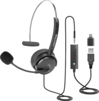 Advance SMARTPHONICS 350 USB / 3,5mm Jack Fejhallgató - Fekete