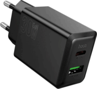 Hoco N71 USB-A / USB-C Hálózati Gyorstöltő Adapter 30W - Fekete