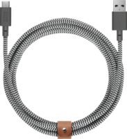 Native Union USB-A 2.0 Apa - USB-C Apa Adat és Töltőkábel 3m - Fekete / Fehér