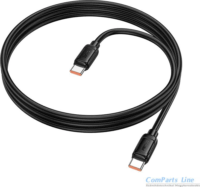 Hoco X115 USB-C 2.0 Apa - USB-C 2.0 Apa Adat és Gyorstöltő Kábel 240W 1m - Fekete