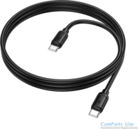 Hoco X115 USB-C 2.0 Apa - USB-C 2.0 Apa Adat és Gyorstöltő Kábel 60W 1m - Fekete