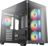 DeepCool CG530U 4F Midi Torony Számítógépház + 4db 120mm ARGB Ventilátor - Fekete