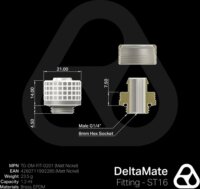 Thermal Grizzly TG-DM-FIT-0201 DeltaMate Fitting G1/4" apa ST16 Adapter - Ezüst