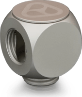 Thermal Grizzly TG-DM-FIT-0204 DeltaMate Rotary 90°-os Forgó Csatlakozó "T" Idom G1/4" apa - 2x G1/4" anya - Ezüst