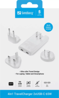Sandberg 441-68 2x USB-C 4in1 Hálózati Utazó Gyorstöltő Adapter 65W - Fehér