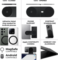 Rolling Square EDGE Pro Full MagSafe Univerzális Tablet és Mobiltelefon tartó - Fekete