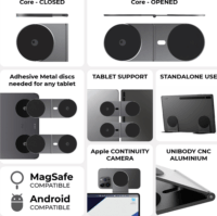 Rolling Square EDGE Pro Univerzális Tablet és Mobiltelefon tartó 2 db - Szürke