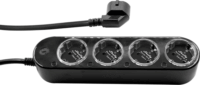 Shelly Power Strip 4 Gen4 Okos Túlfeszültség védő elosztó 4 aljzatos 1.5m - Fekete