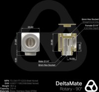 Thermal Grizzly TG-DM-FIT-0203 DeltaMate Rotary 90°-os Forgó Csatlakozó G1/4" apa - G1/4" anya - Ezüst