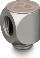 Thermal Grizzly TG-DM-FIT-0203 DeltaMate Rotary 90°-os Forgó Csatlakozó G1/4" apa - G1/4" anya - Ezüst