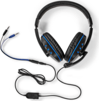 Nedis GCK51110BKUS 5in1 Vezetékes Billentyűzet Szett ENG + Headset + Egér + Egérpad + Adapter kábel - Fekete/Kék