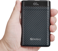 Sandberg 421-32 Survivor Nano Powerbank integrált kábellel USB-C + Type-C / 10000mAh 38,5W - Szürke