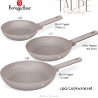 Berlinger Haus BH/8108 3 részes Serpenyő készlet 20 / 24 / 28 cm - Matt Taupe