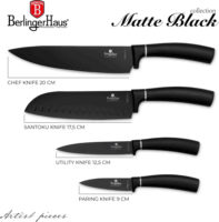 Berlinger Haus BH/2893A Rozsdamentes acél késkészlet 4 darabos - Fekete