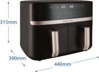 Russel Hobbs SatisFry 27680-56/RH AirFryer Forrólevegős sütő 2x4,5L 2800 Watt - Fekete