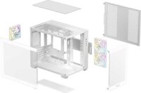 DeepCool CG330 3F WH Mini Tower Számítógépház + 3db 120mm ventilátor - Fehér