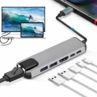 Gembird A-CM-COMBO5-06 Univerzális 6-in-1 USB-C Multiport Adapter Dokkoló