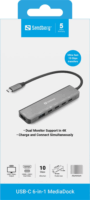 SANDBERG 136-77 Univerzális 6-in-1 USB-C Laptop Dokkoló Állomás 100 Watt