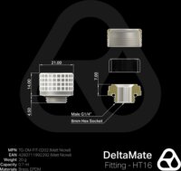 Thermal Grizzly TG-DM-FIT-0202 DeltaMate Fitting G1/4" apa HT16 Adapter - Ezüst