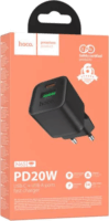 HOCO N65 USB / USB-C Hálózati töltő Adapter 20W - Fekete