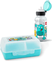 Emsa 518138 Monster Uzsonnás Doboz 0,7L és Kulacs 400ml - Türkiz mintás