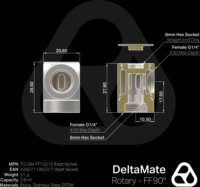 Thermal Grizzly TG-DM-FIT-0210 DeltaMate Rotary FF90° 90°-os Forgó Csatlakozó G1/4" anya - G1/4" anya - Ezüst
