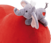 Nici Szív formapárna elefánt plüssfigurával 42 cm