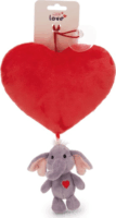 Nici Green Szív Szürke elefánt figurával tapadókoronggal plüssfigura 15cm