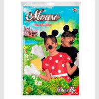 Widmann Egér fülek orr és kesztyű jelmez kiegészítő 3-10 éves gyerekeknek